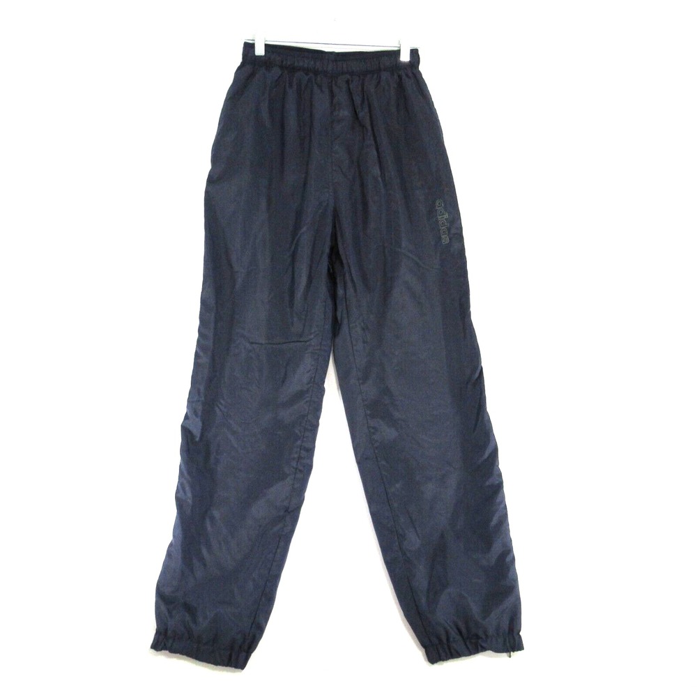 Vintage Adidas Track Pants Mens‎ Medium Navy Blue Windbreaker Nylon Lined Warm